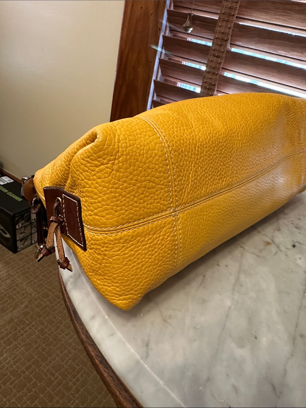 Dooney & Bourke Mustard Yellow Leather Shoulder Bag - like new! - Picture 12 of 13